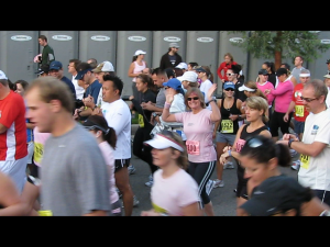 At the start of the race. At the start of the race.
